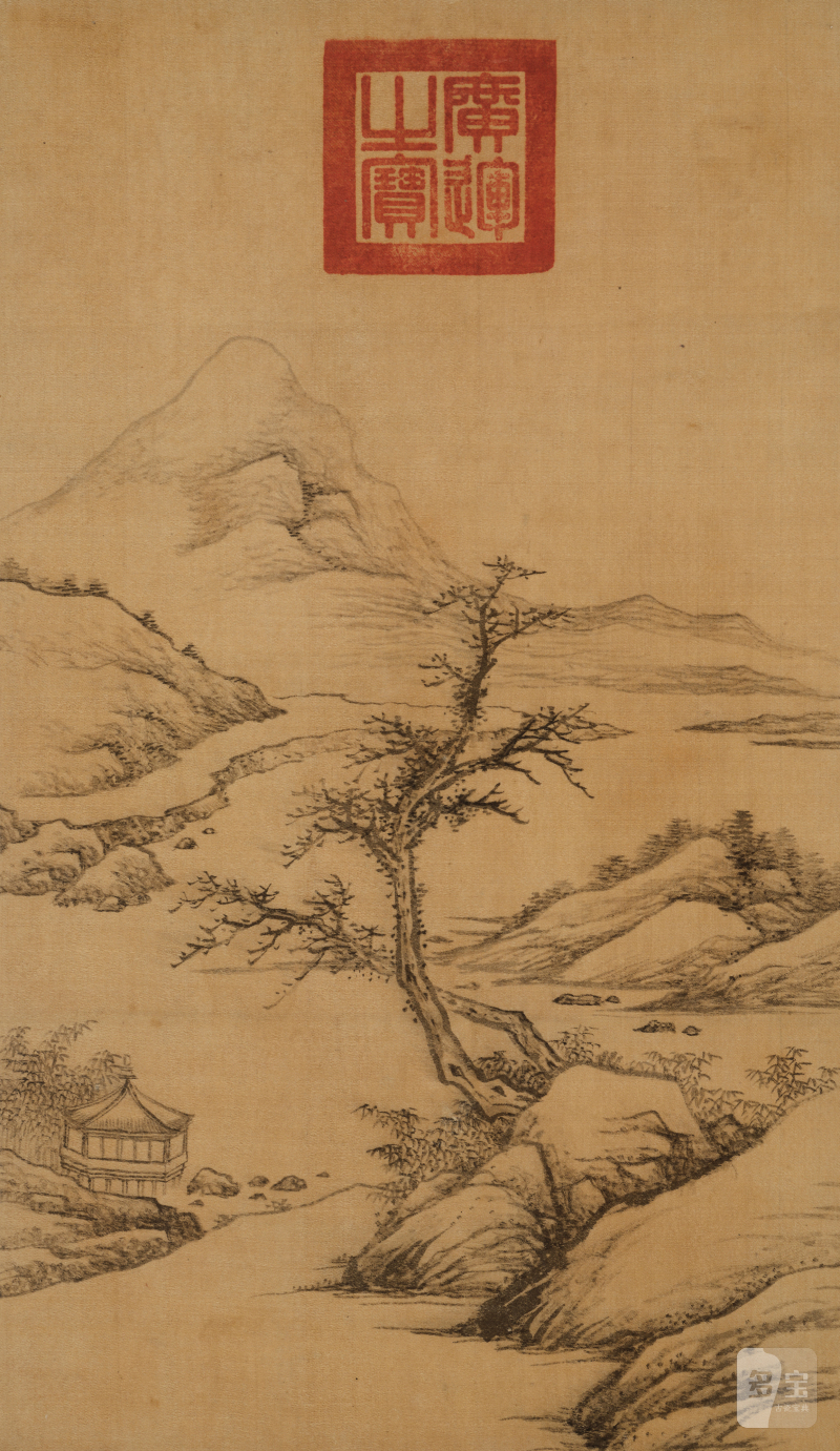 顺 治（1638-1661） 溪亭古树图 - 图2